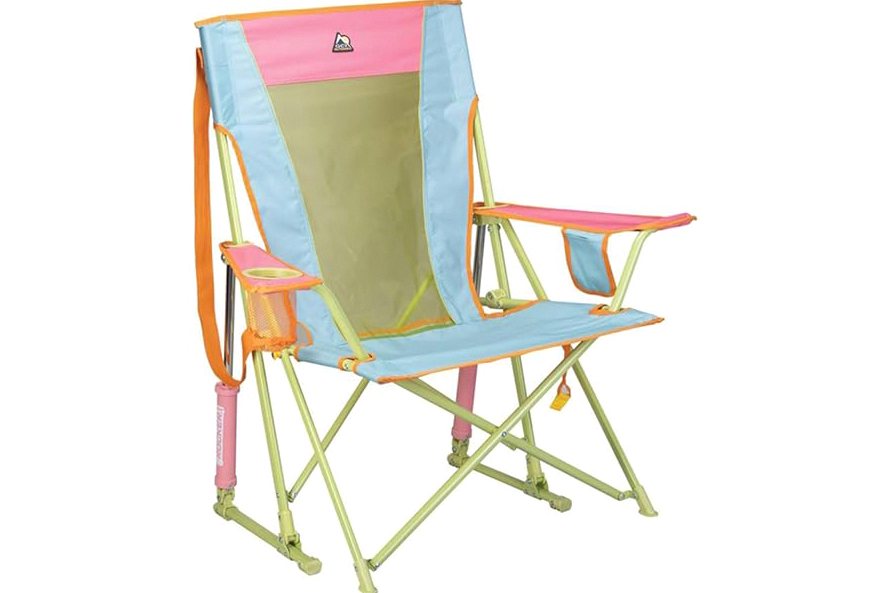 GCI Outdoor Comfort Pro Rocker Camping Chair | Portable Folding Rocking Chair with Durable Armrests & Drink Holder — Sweet Tea product image