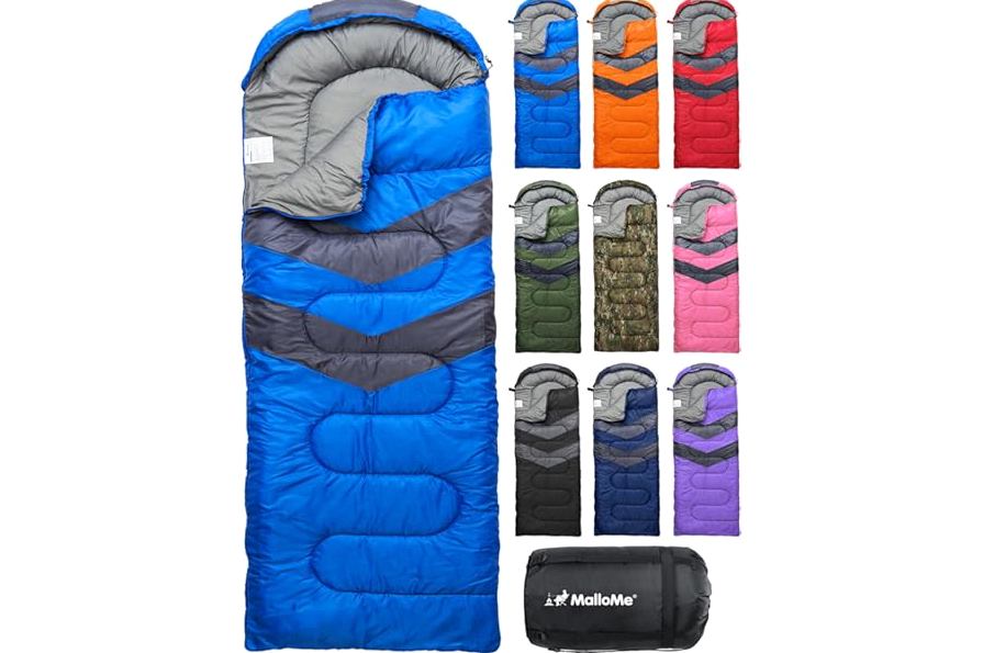 MalloMe Sleeping Bags for Adults Cold Weather & Warm - Backpacking Camping Sleeping Bag for Kids 10-12, Girls, Boys - Lightweight Compact Camping Essentials Gear Accessories Hiking Sleep Must Haves product image