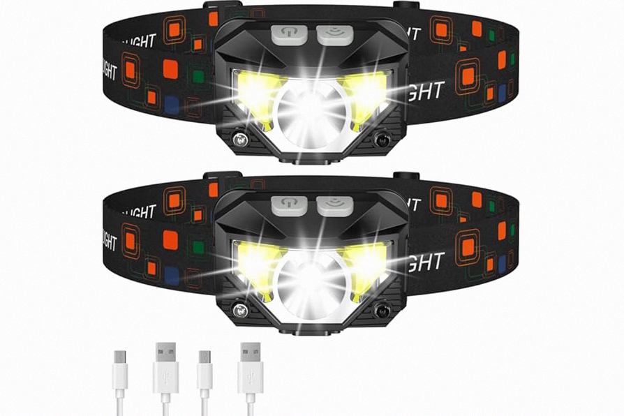 LHKNL Headlamp Flashlight, Lumen Ultra-Light Bright LED Rechargeable Headlight with White Red Light, 2-Pack Waterproof Motion Sensor Head Lamp,8 Modes for Outdoor Camping Running Hiking Fishing product image