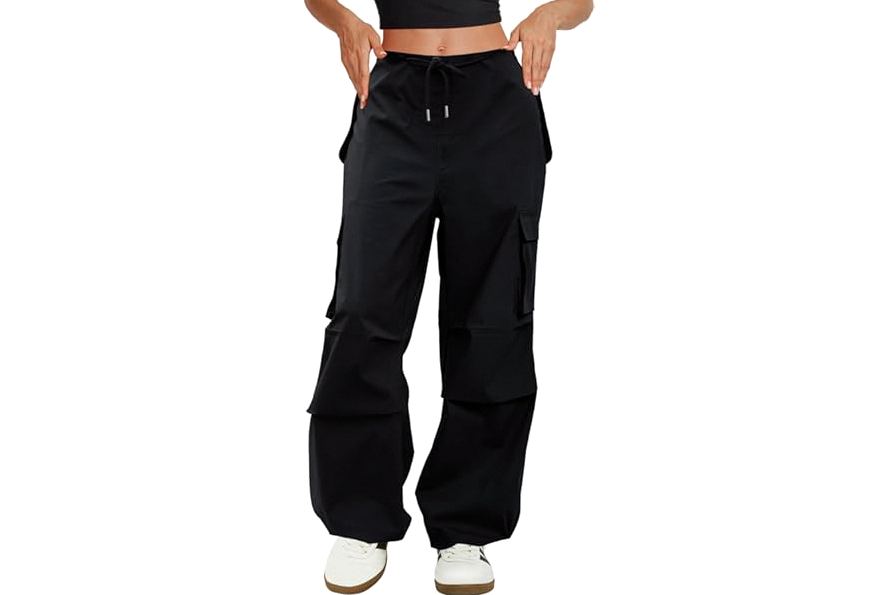 COPYLEAF Cargo Pants Women Low Waisted Parachute Pants with Pockets Loose Baggy Hiking Pants Y2K Clothes product image