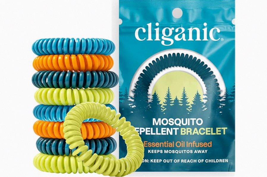 Cliganic 10 Pack Mosquito Repellent Bracelets for Adults & Kids - Natural DEET-Free Bands, Individually Wrapped product image