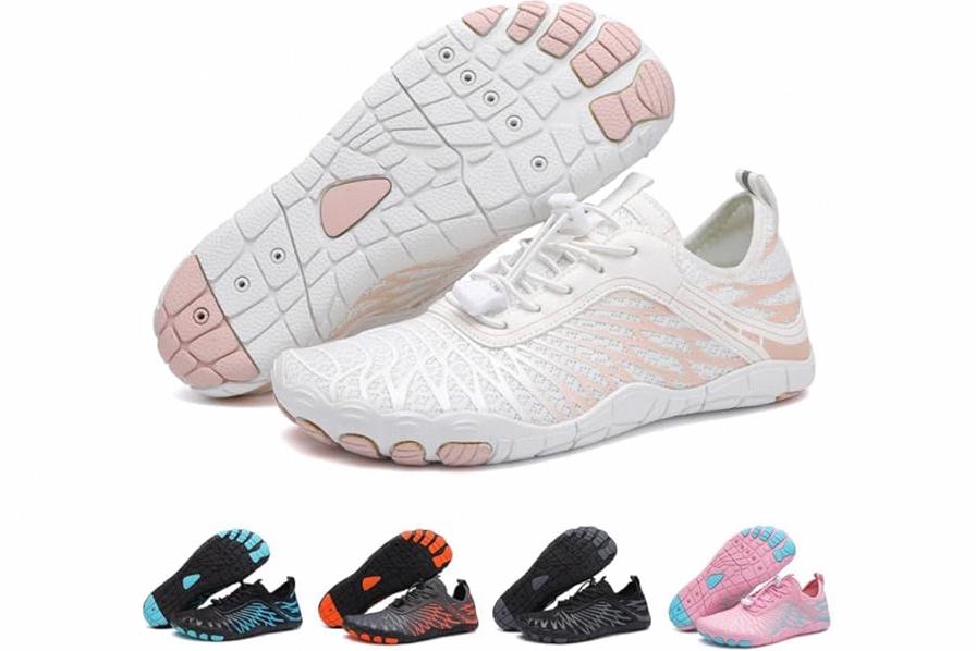 Hike Barefoot Shoes Womens Men Footwear,Pro-Healthy&Non-Slip Water Shoe for Women Men, Wide Toe Running Shoes Boots Sneakers Unisex Pair White product image