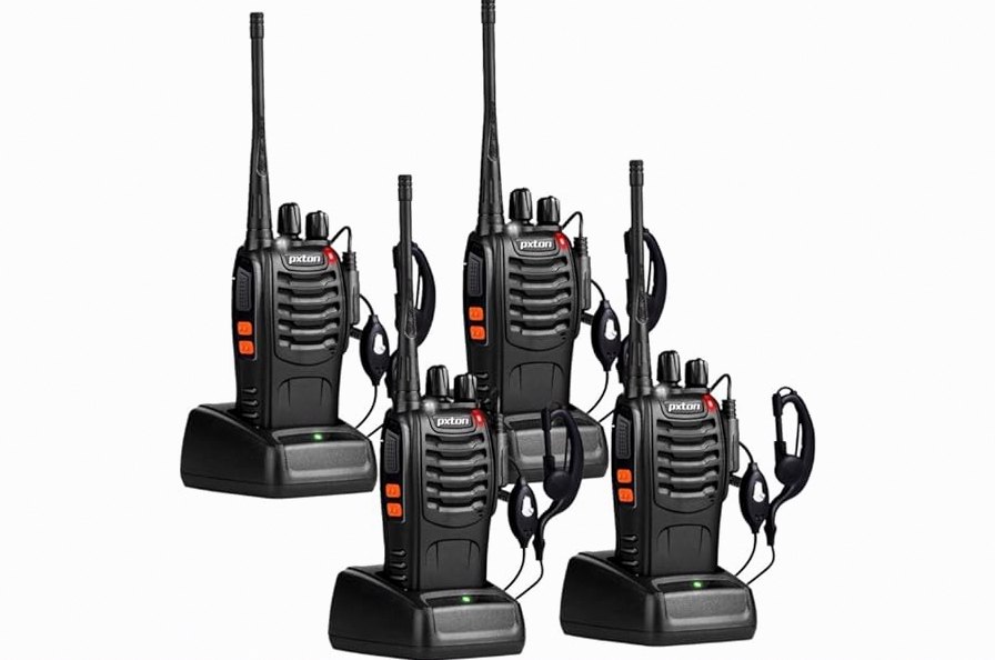 pxton Walkie Talkies Long Range for Adults with Earpieces,16 Channel Walky Talky Rechargeable Handheld Two Way Radios with Flashlight Li-ion Battery and Charger（4 Pack） product image