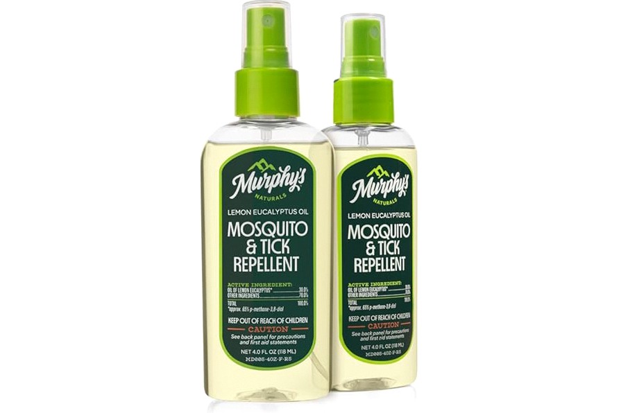 Murphy's Naturals Mosquito & Tick Bug Repellent Spray, Oil of Lemon Eucalyptus for Skin + Outdoor Gear, 4 Ounce Pump, 2-Pack product image